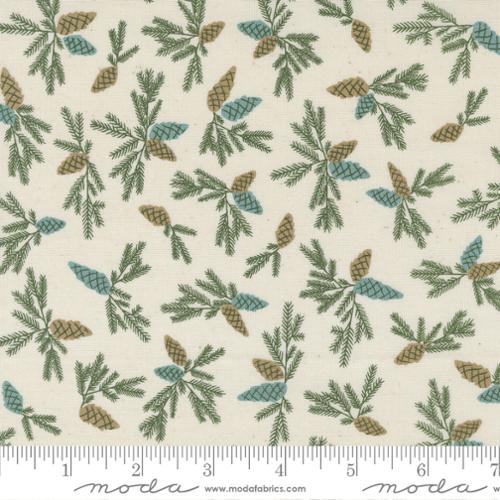 Good News Great Joy Pinecone Bough Blenders Snow Beige Fancy That Design House Moda Cotton Fabric