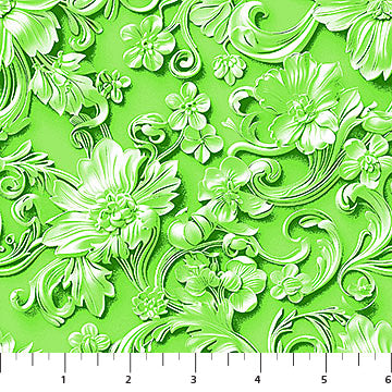 Good Together Baroque Damask Green Patrick Lose Northcott Cotton Fabric NC-10705-72