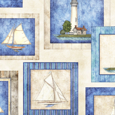 Got Your Back 108” Wide Back Coastal Patch Ecru Beige Dan Morris Quilting Treasures Cotton Fabric