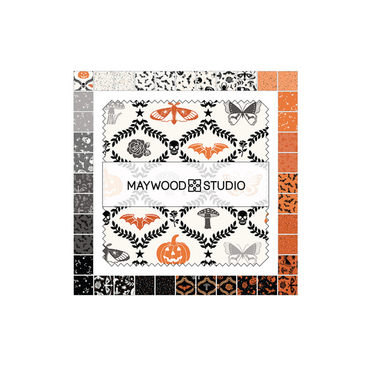 Goth Gardens 5" Squares Charm Pack 42pcs Maywood Studio Cotton Fabric MS-CP-MASGOTH
