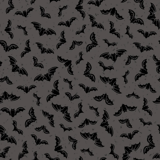 Goth Gardens Flying Bats Grey Maywood Studio Cotton Fabric MS-MAS10854-K