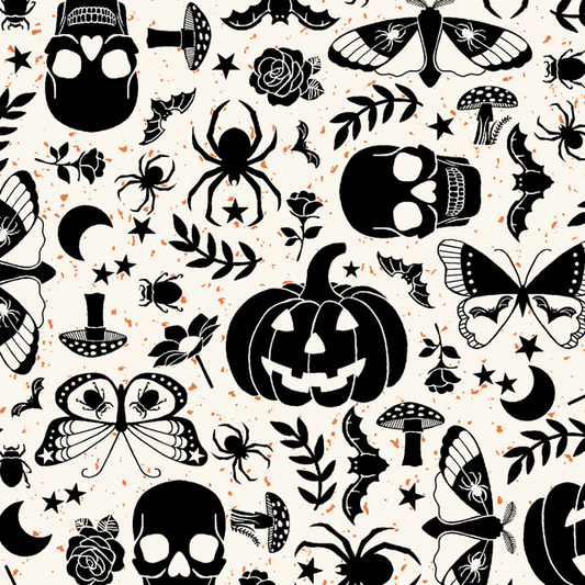 Goth Gardens White Maywood Studio Cotton Fabric MS-MAS10850-W