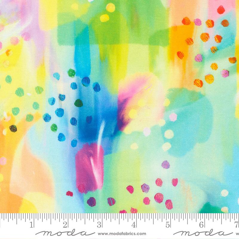 Graindients Auras Watercolor Collage Dots Prism Multi Moda Cotton Fabric