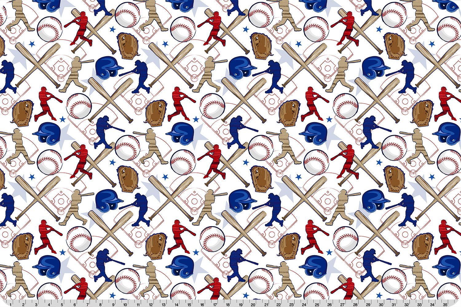 Grand Slam Digital Cuddle Multi Shannon Fabrics Polyester Minky Fabric SF-DCGRANDSLAM | US Fabric Shop