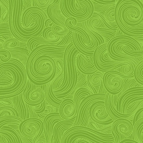 Just Color! Grass Green Swirl Studio E Cotton Fabric