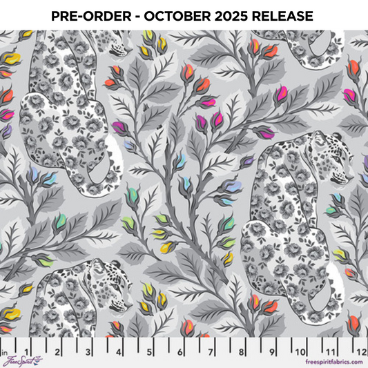 PRE-ORDER | OCT 2025 | Graywork Beautymark Fog Gray Tula Pink Free Spirit Cotton Quilting Fabric FS-PWTP257.FOG