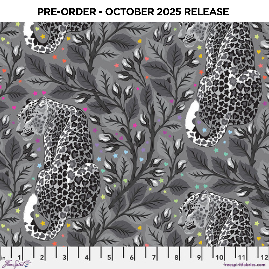 PRE-ORDER | OCT 2025 | Graywork Birthmark Shadow Gray Tula Pink Free Spirit Cotton Quilting Fabric FS-PWTP258.Shadow