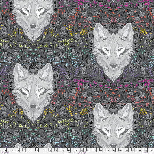 Graywork & True Colors Minky Wolf of Pink Street Carbon Free Spirit Polyester Fabric FS-MKTP008.CARBON