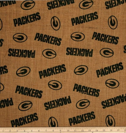 Green Bay Packers Burlap Licensed Jute Fabric