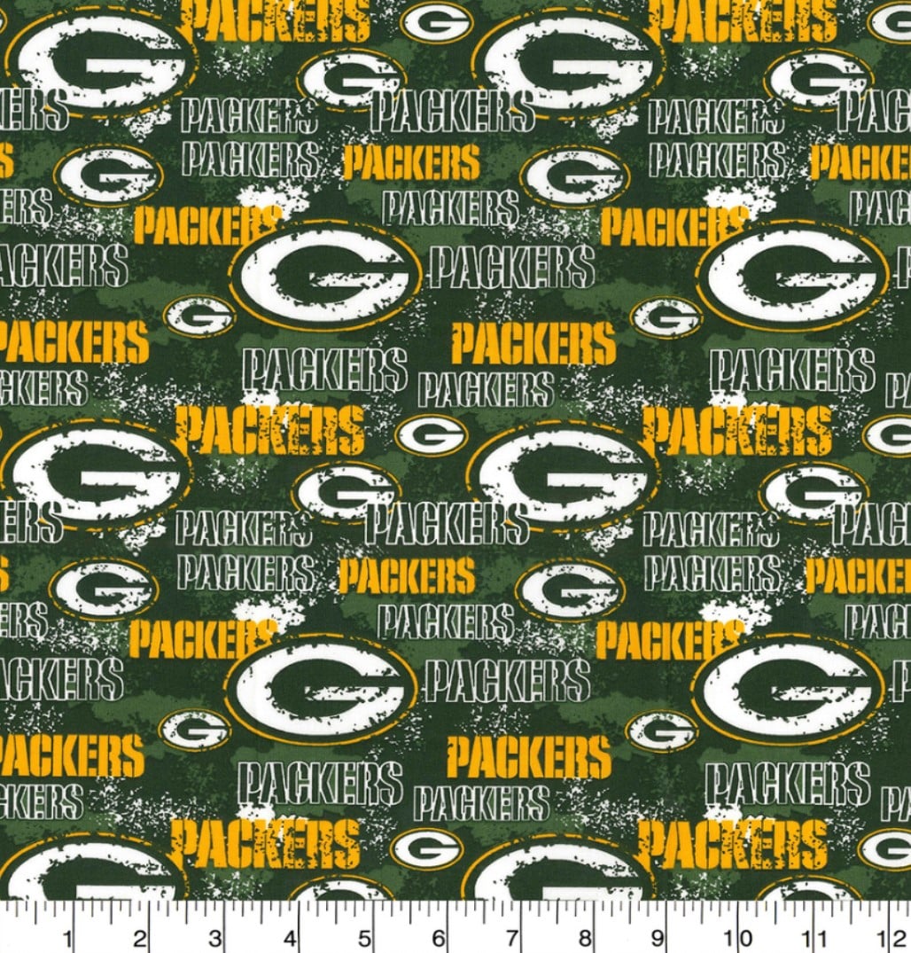 Green Bay Packers Distressed Design NFL Cotton Fabric