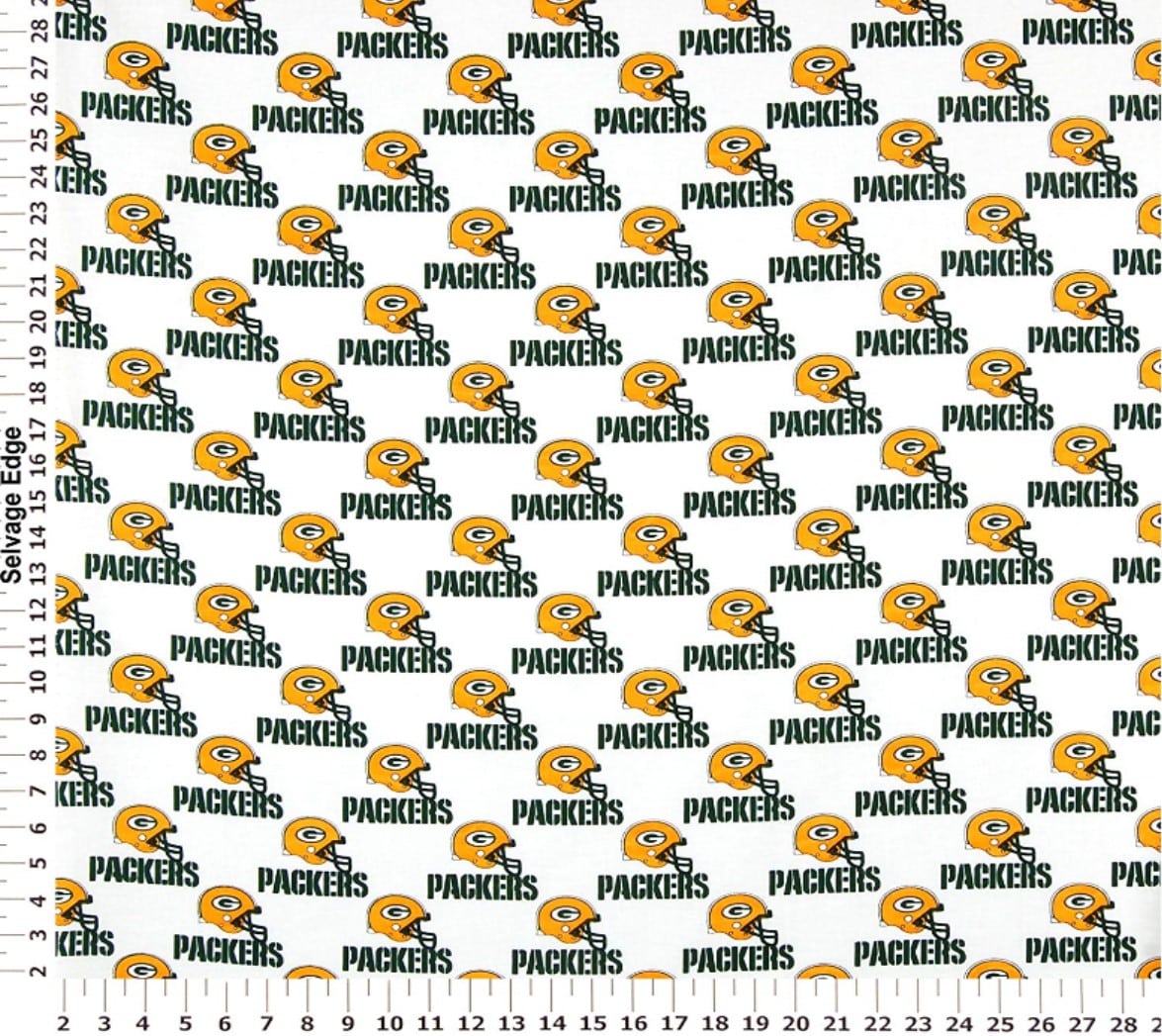 Green Bay Packers NFL Logo White Cotton Broadcloth Cotton Fabric