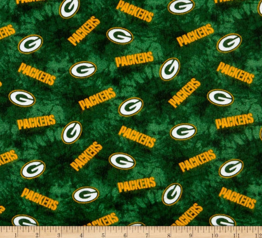 Green Bay Packers NFL Tie Dye Design 42 inches Flannel Fabric