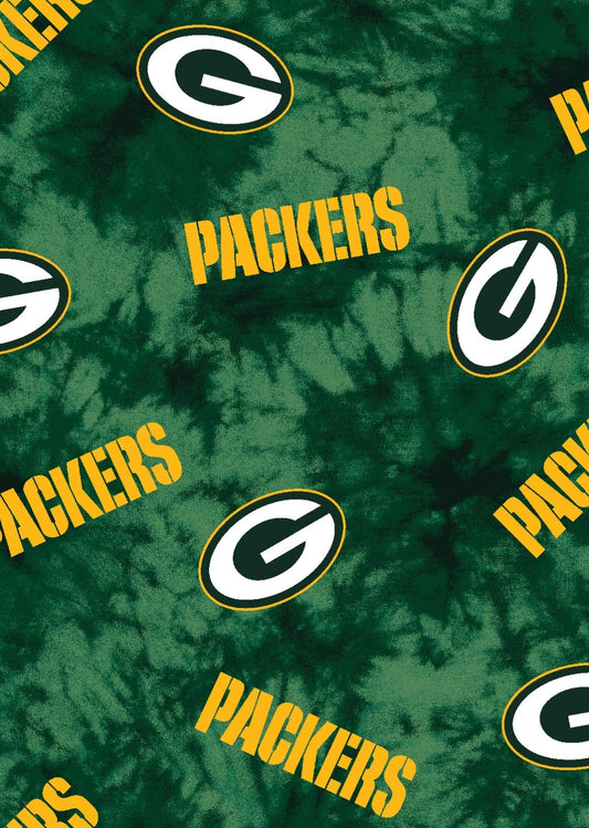 Green Bay Packers NFL Football Canvas Tie Dye Fabric Traditions Cotton Fabric