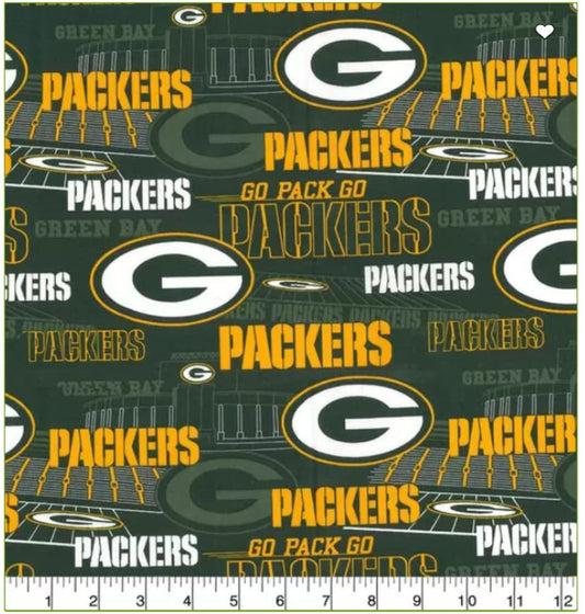 Green Bay Packers NFL Football Stadium inchesCotton Fabric