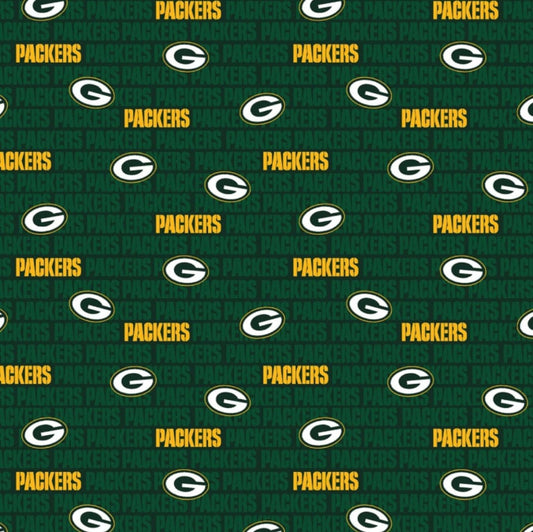 Green Bay Packers NFL Mini-Print Name Design 58-60 inches Cotton Fabric