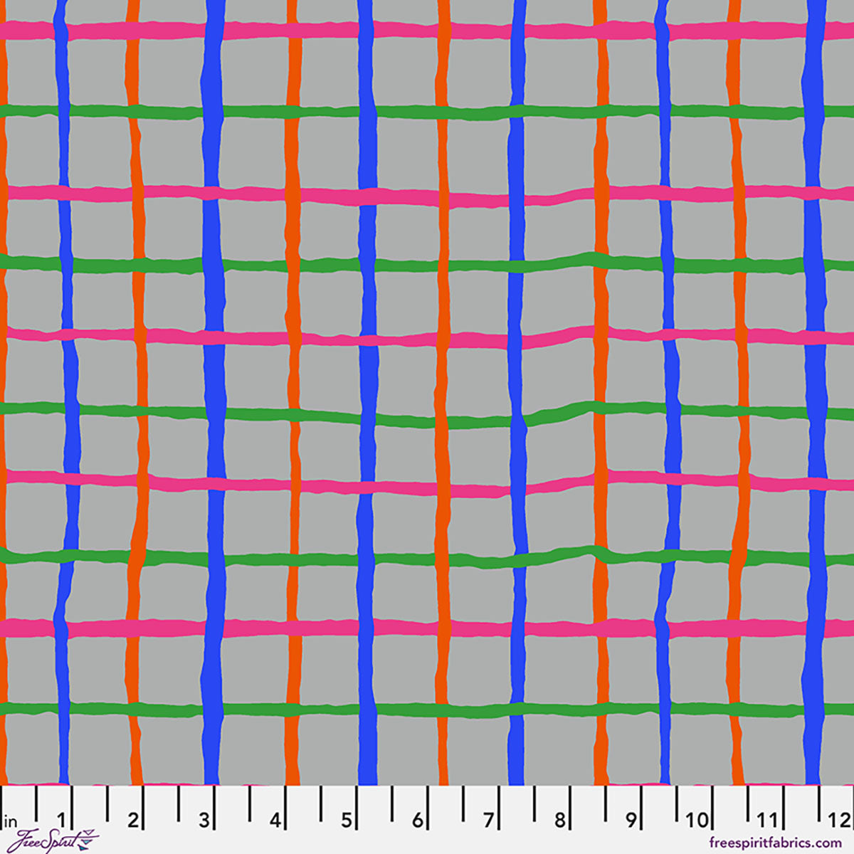 Grid Grey August 2026 Kaffe Fassett Collective Free Spirit Cotton Fabric FS-PWBM105.GREY