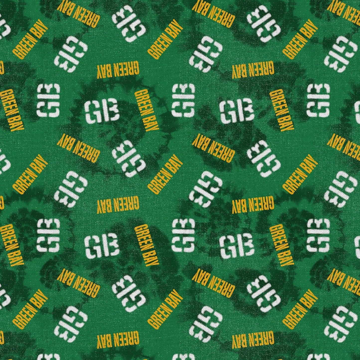 Gridiron Gold Tie Dye Green Bay Green Paintbrush Studios Cotton Fabric PBS-120-26564
