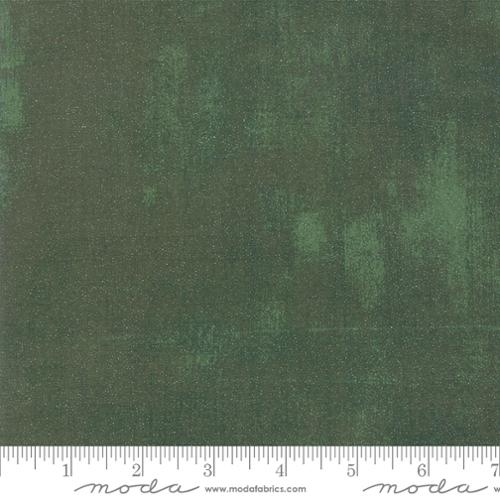 Grunge Glitter Winter Spruce Green BasicGrey Moda Cotton Fabric