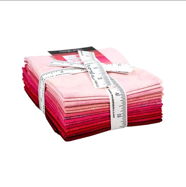 Grunge Stitch Pink AB Fat Quarter Bundle 18''x21'' 10 skus BasicGrey Moda Cotton Fabric MD-30150ABSP