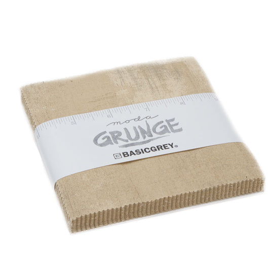 Grunge Tan 5" Squares Charm Pack 42pcs BasicGrey Moda Cotton Fabric MD-30150PP-162