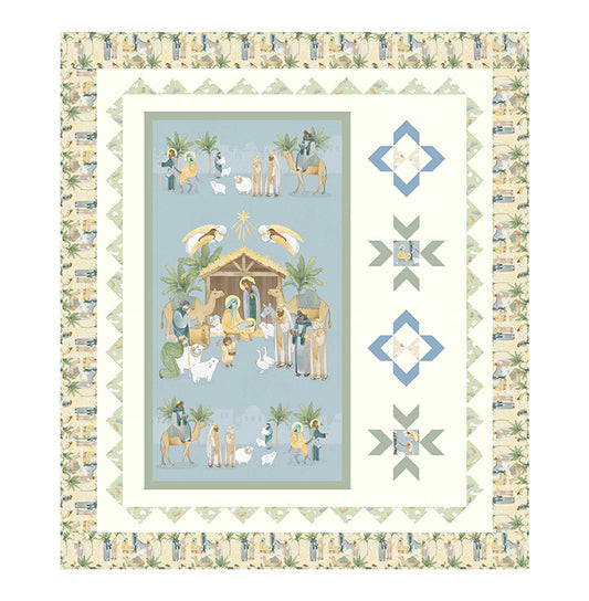 Guiding Stars Digital Quilt Top 54"x62" The Nativity fabrics Northcott Cotton Fabric NC-DQ3632