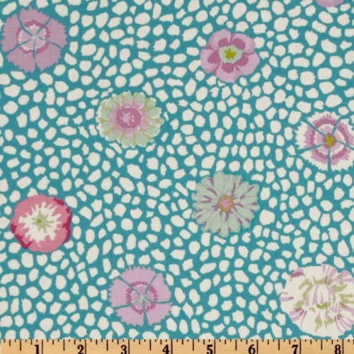 Guinea Flower Turquoise Classics Kaffe Fassett Collective Free Spirit Cotton Fabric