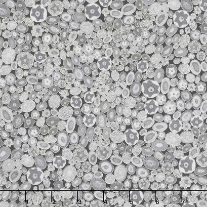 Gustav Klimt Gems Pewter Metallic Robert Kaufman Cotton Fabric RK-SRKM-17183-183