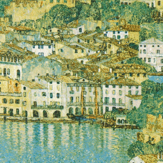 Gustav Klimt Landscape Lake Metallic Robert Kaufman Cotton Fabric RK-SRKM-18656-73