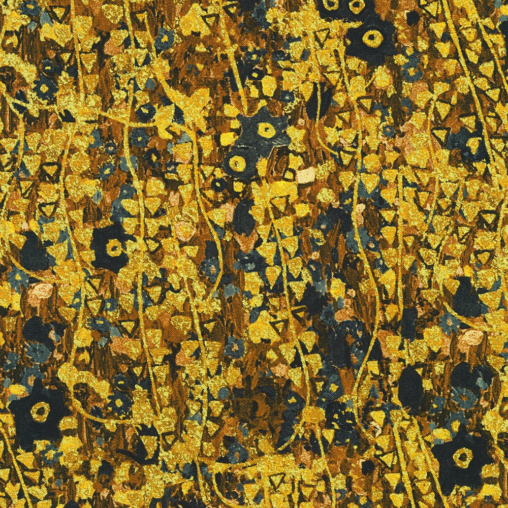 Gustav Klimt Triangles Abstract Gold Metallic Robert Kaufman Cotton Fabric RK-SRKDM-22727-133