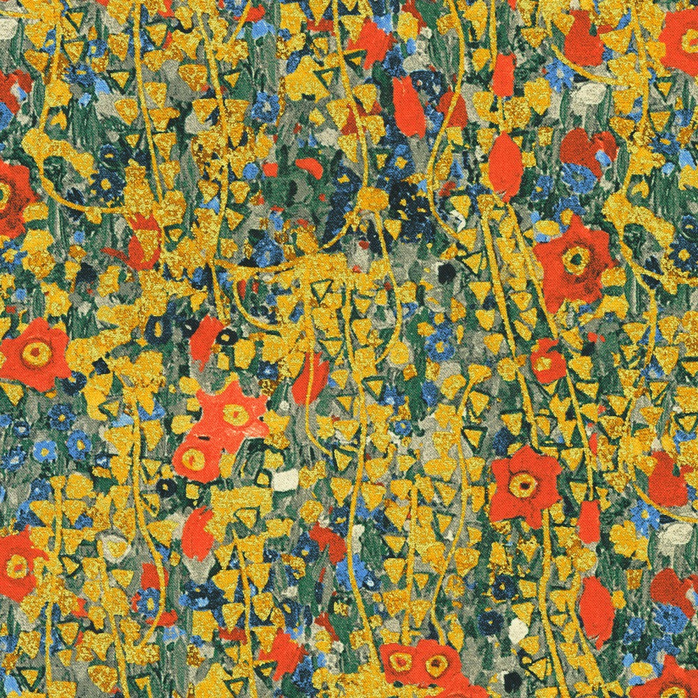 Gustav Klimt Triangles Abstract Rose Metallic Robert Kaufman Cotton Fabric RK-SRKDM-22727-97