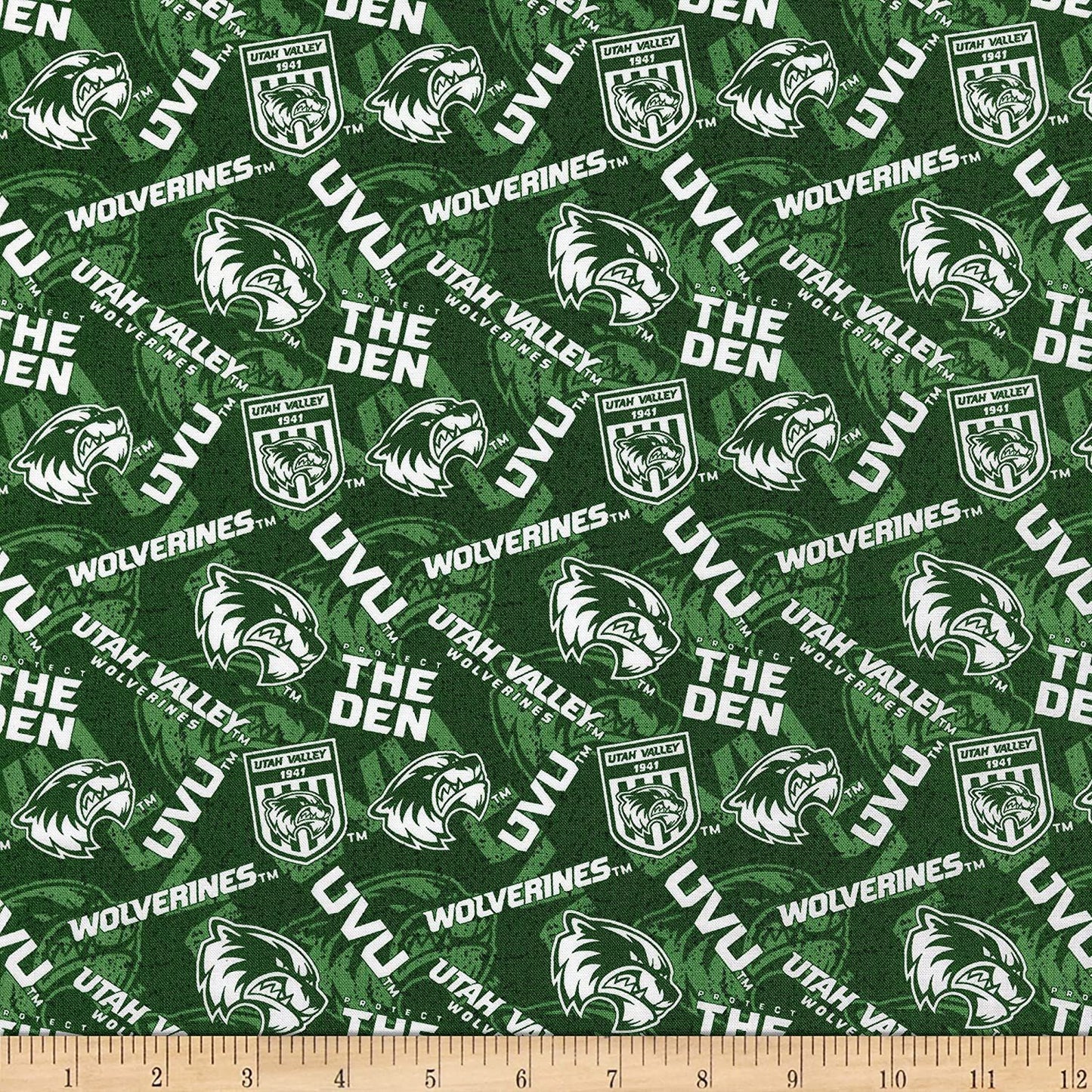 Utah Valley Wolverines NCAA College Tone Tone Sykel Cotton Fabric