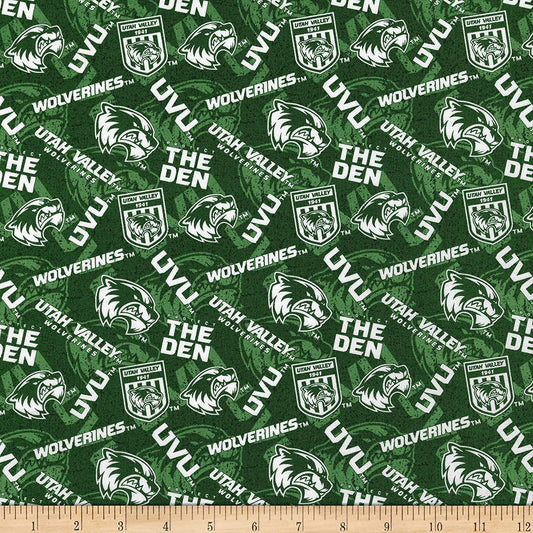 Utah Valley Wolverines NCAA College Tone Tone Sykel Cotton Fabric