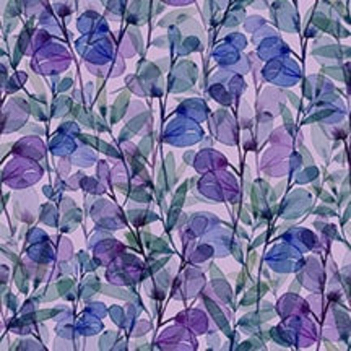 Gypsy Flutter Tonal Leaves Purple Elsie Ess Blank Quilting Cotton Fabric