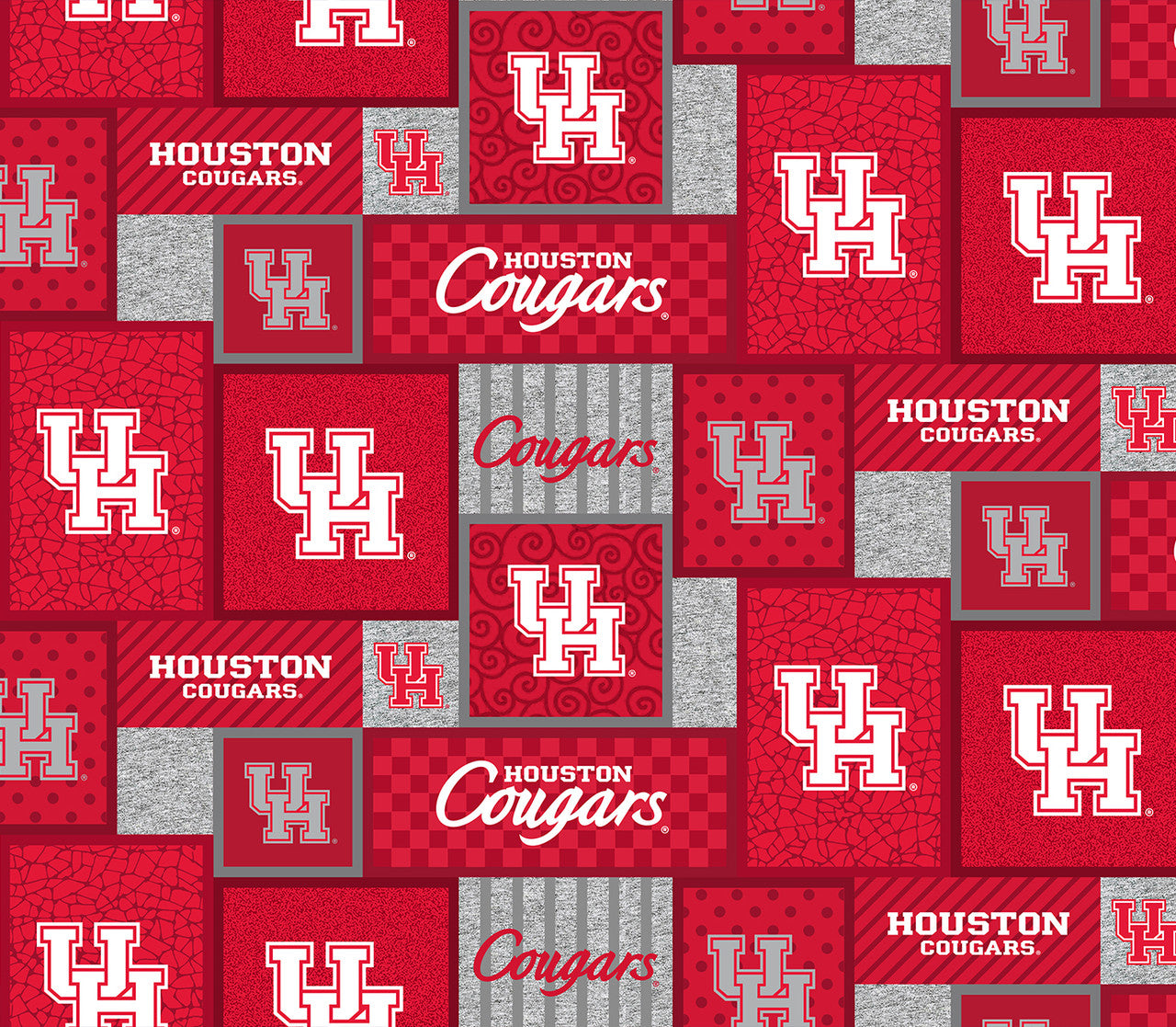 Houston Cougars NCAA College Patch Sykel Enterprises Polyester Fleece Fabric HOU-1177