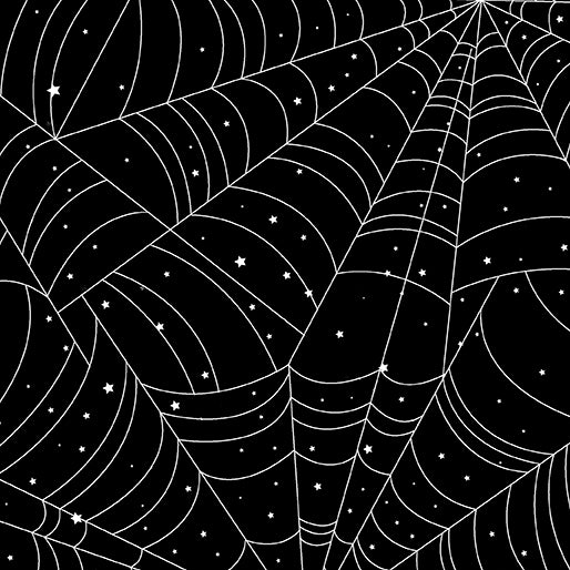 Halloween Spirit Glow A Web Black Kanvas Studio Benartex Cotton Fabric