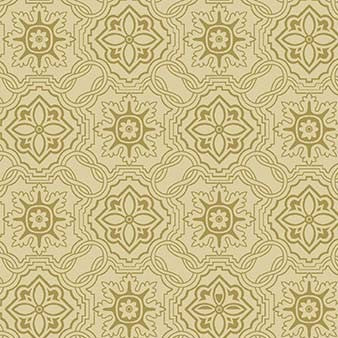 Hampton Court Mosaic Silhouette Tonal Gold Michael Miller Cotton Fabric