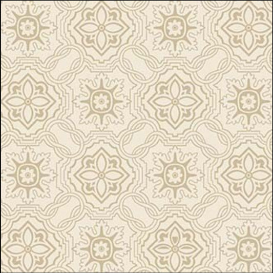 Hampton Court Mosaic Silhouette Tonal Tan Beige Michael Miller Cotton Fabric