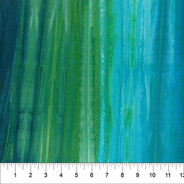 Hand Dye Ombre Stripe Teals Banyan Batiks Northcott Cotton Fabric NC-83580-63