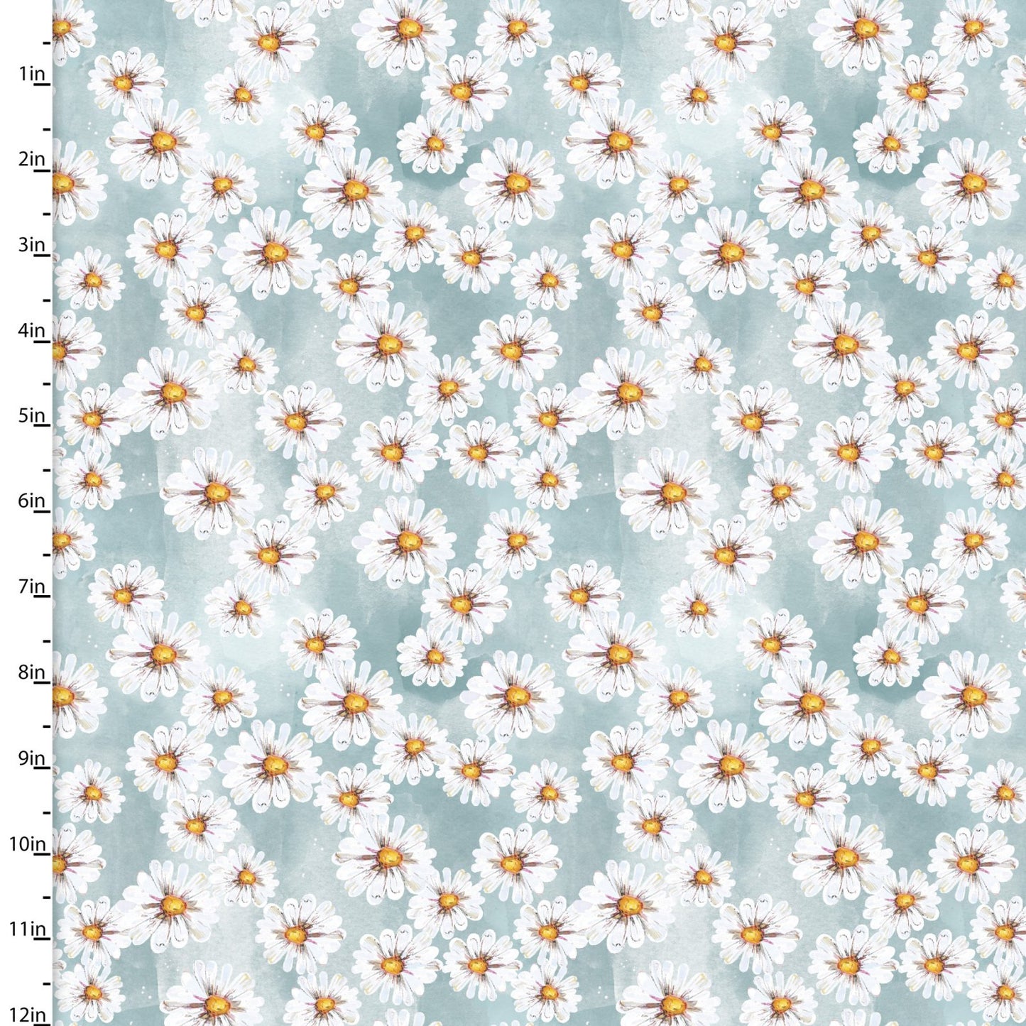 Happy Harvest Daisies Blue Courtney Morgenstern 3 Wishes Cotton Fabric