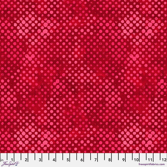Happy Blooms Spotty Crimson Red Sue Penn Free Spirit Cotton Fabric FS-PWSP05.CRIMSON