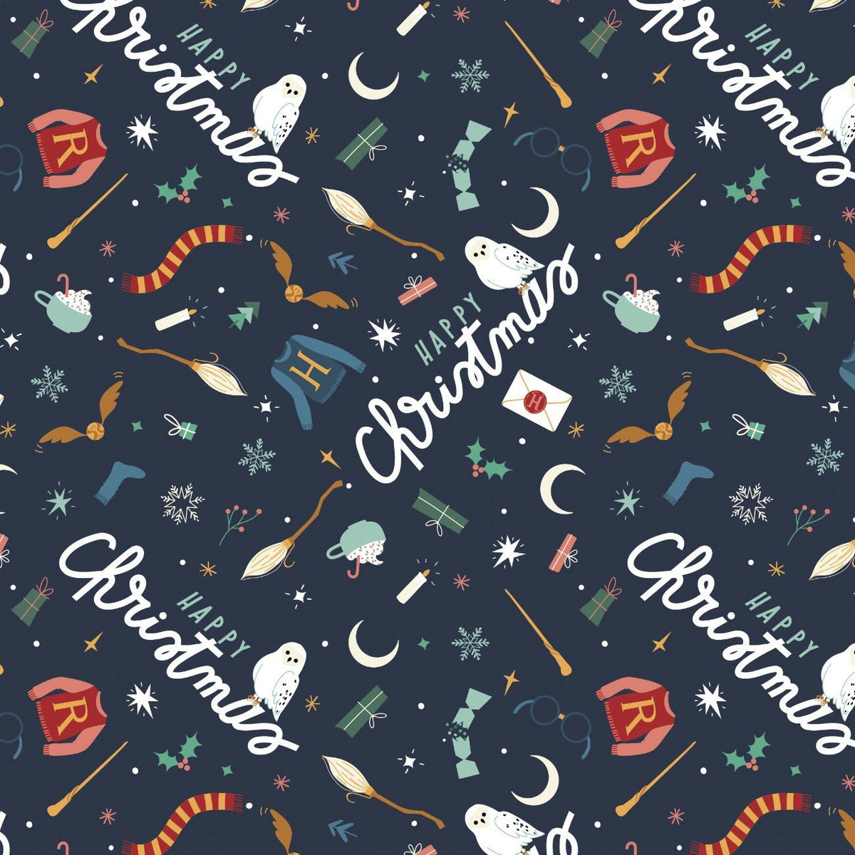 Winter Holidays III Christmas Character Harry Potter Navy Camelot Cotton Fabric CF-23800816-03