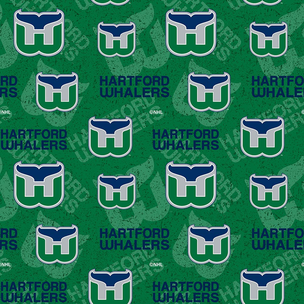 Hartford Whalers NHL Hockey Tone on Tone Design Cotton Fabric