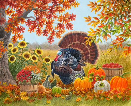 Harvest Garden Turkey Panel 36" David Textiles Cotton Fabric