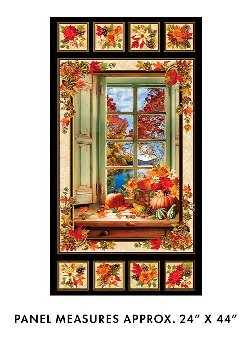 Harvest Beauty Harvest Window Panel 24" Multi Kanvas Studio Benartex Cotton Fabric BE-15266-99