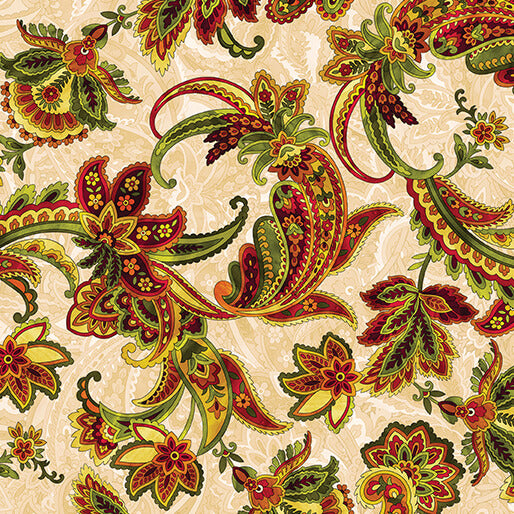 Harvest Beauty Paisley Cream Kanvas Studio Benartex Cotton Fabric BE-15270-07