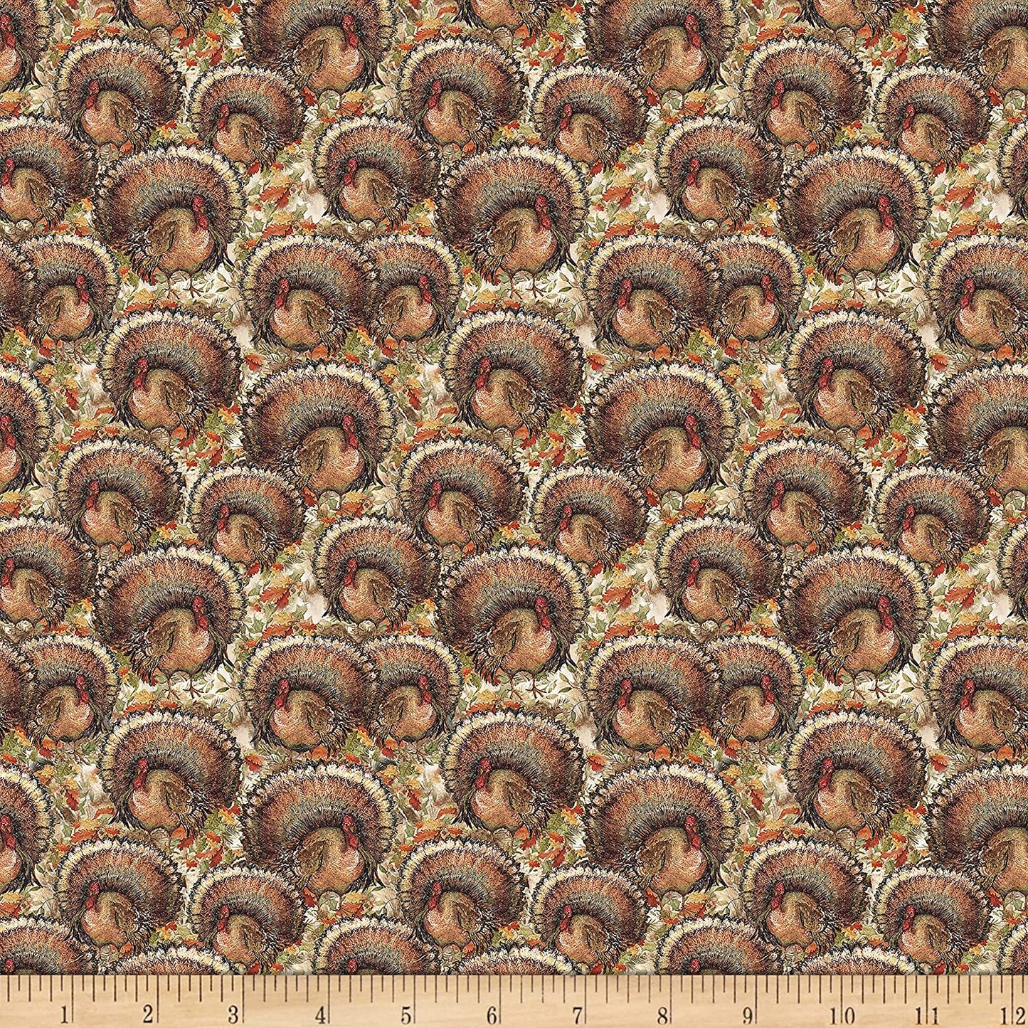 Harvest Fanned Turkey Brown Susan Winget Springs Creative Cotton Fabric SC-73971
