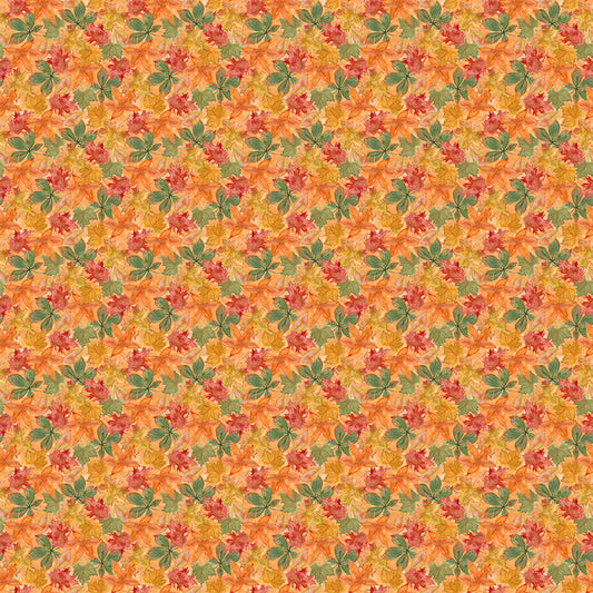 Harvest Home Autumn Tapestry Orange Livi & Finn 3 Wishes Cotton Fabric 3W-24567-ORG
