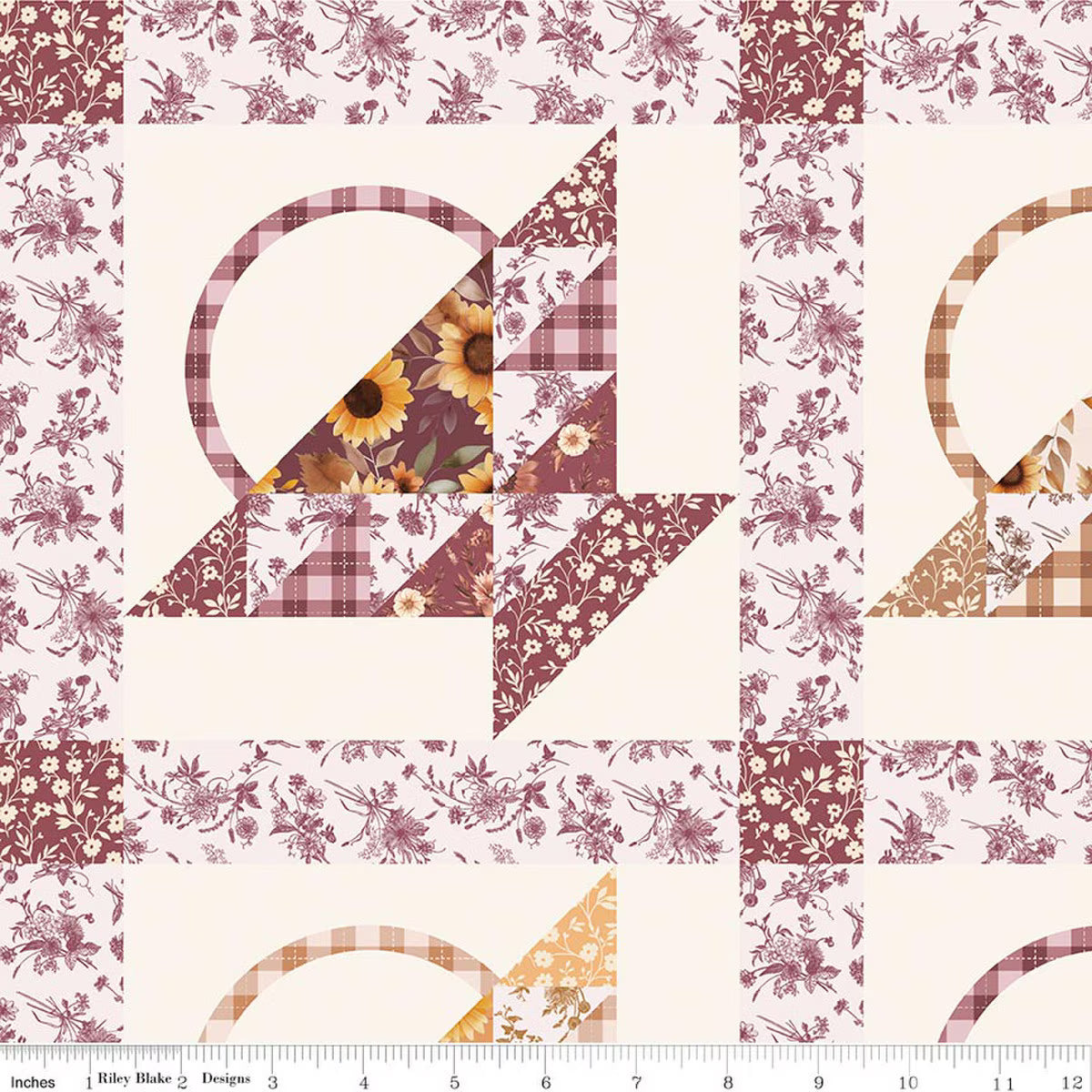 Harvest on the Prairie Cheater Quilt Cream Modern Prairie Riley Blake Cotton Fabric RB-CD18293-CREAM
