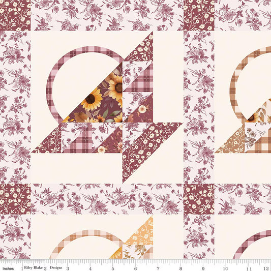 Harvest on the Prairie Cheater Quilt Cream Modern Prairie Riley Blake Cotton Fabric RB-CD18293-CREAM