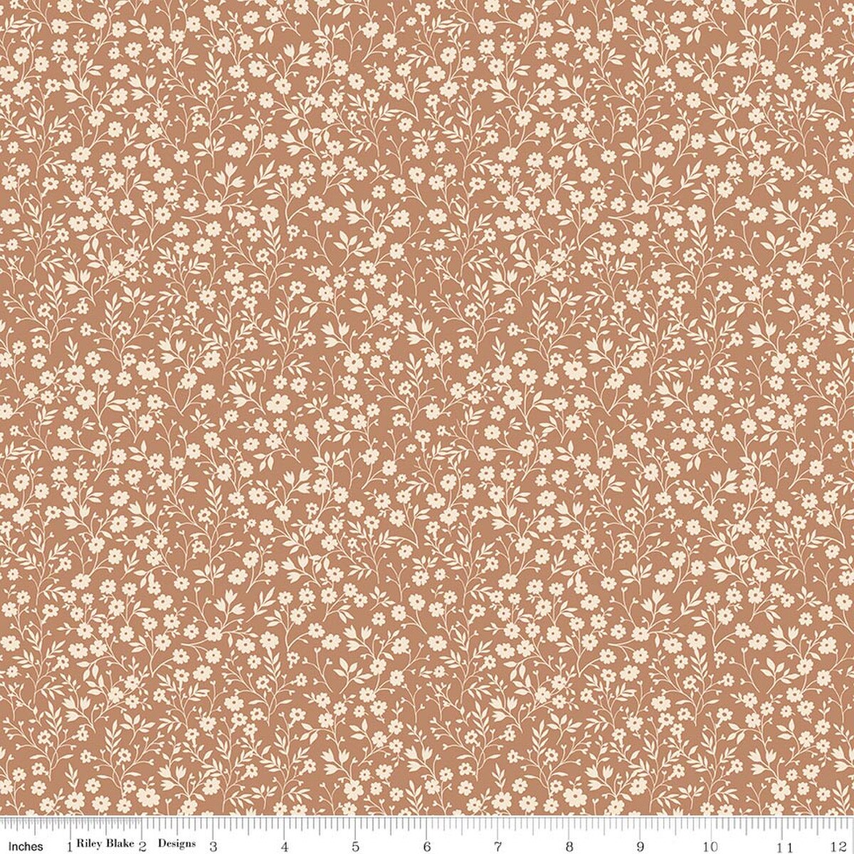 Harvest on the Prairie Ditsy Suede Brown Modern Prairie Riley Blake Cotton Fabric RB-C18283-SUEDE